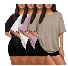 Siimcuzy 4-pack oversized tees