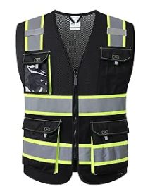 High-visibility safety vest with pockets