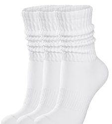 White slouch socks, 3 pairs